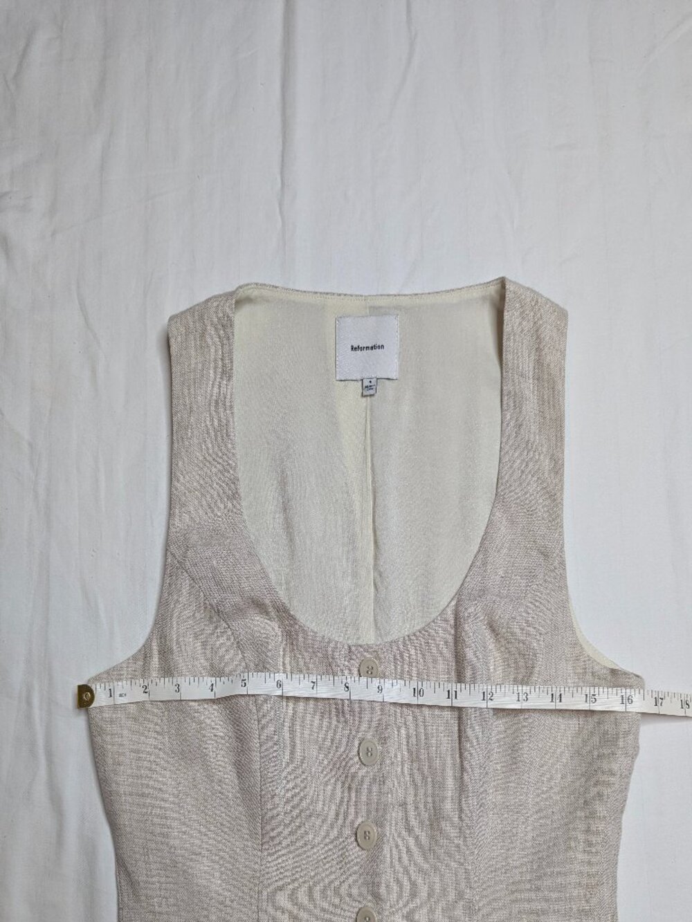 Reformation Women's Fitted Linen Vest, Size 4 - Picture 11 of 13